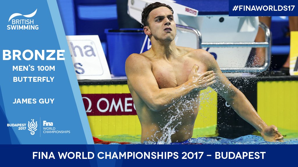Aquatics_GB's tweet photo. 🎉 MEDAL ALERT! 🎉
It's BRONZE 🥉 for @Jimbob95goon in the Men's 100m Buttefly here at #FINABudapest2017!🙌🙌🙌 https://t.co/tNmN8Fgyvu