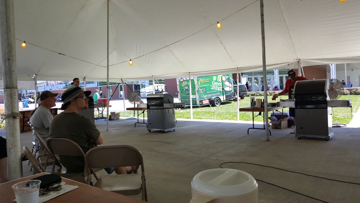 DispatchKitchen's tweet image. Judging the grilling competition at the Ohio State Fair. It's a father vs. son battle.