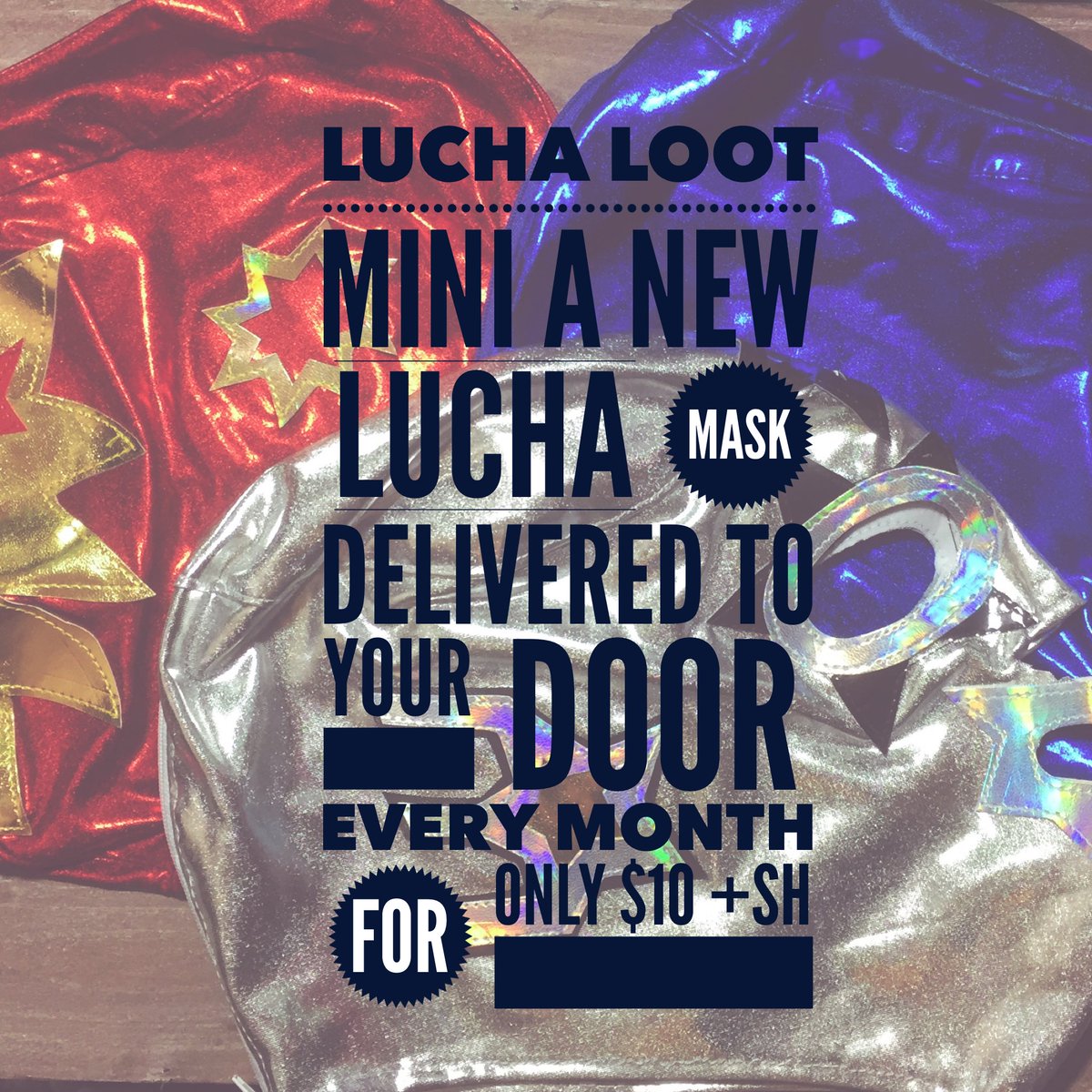 maskedrepublic's tweet photo. Best gift ever for the lucha fan in your life - even if that fan is yourself? @LuchaLoot Mini -our lucha mask of the month club - $10/month! https://t.co/aofV2KGPHk