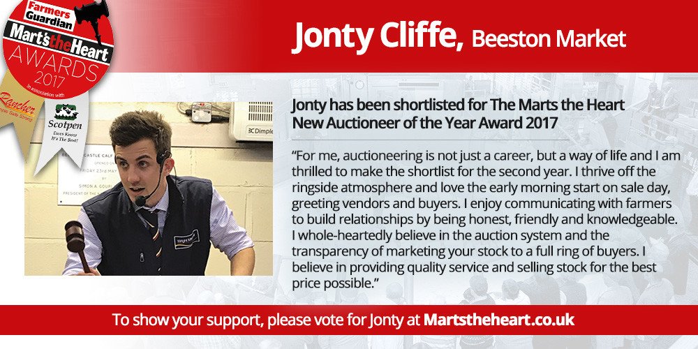 MartsTheHeart's tweet photo. Does @JontyCliffe get your final bid for New Auctioneer of the Year? #MTHA17 @WM_Agriculture

Vote now: https://t.co/etP9YBmnUE https://t.co/VQYuHXe928