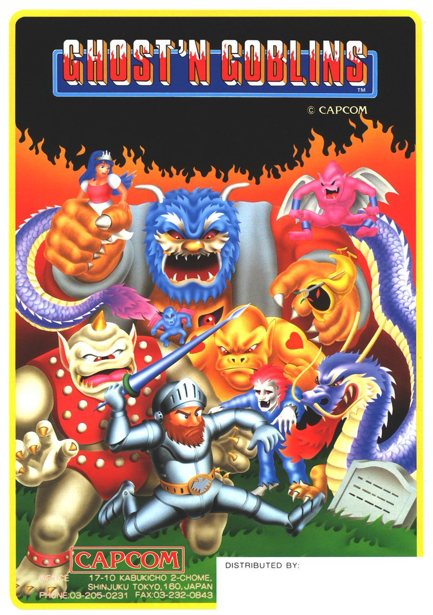 Lord_Arse's tweet photo. Arcade Flyer of the Day! 👾

Title: Ghosts 'n Goblins
Manufacturer: Capcom
Region: USA
Year: 1985

#retrogaming #gamersunite https://t.co/iQ96kp1Qel