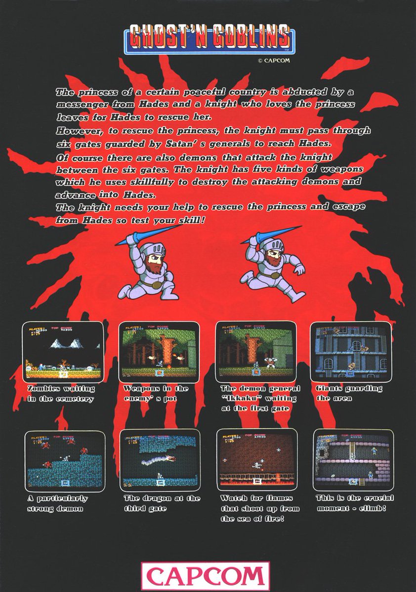 Lord_Arse's tweet photo. Arcade Flyer of the Day! 👾

Title: Ghosts 'n Goblins
Manufacturer: Capcom
Region: USA
Year: 1985

#retrogaming #gamersunite https://t.co/iQ96kp1Qel