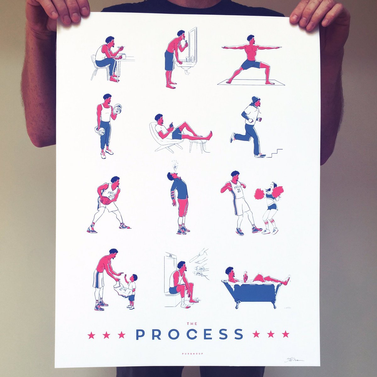 Trust it 
18" x 24" 3 color screen prints available at purehoop.bigcartel.com
#theprocess #trusttheprocess #joelembiid #embiid #76ers