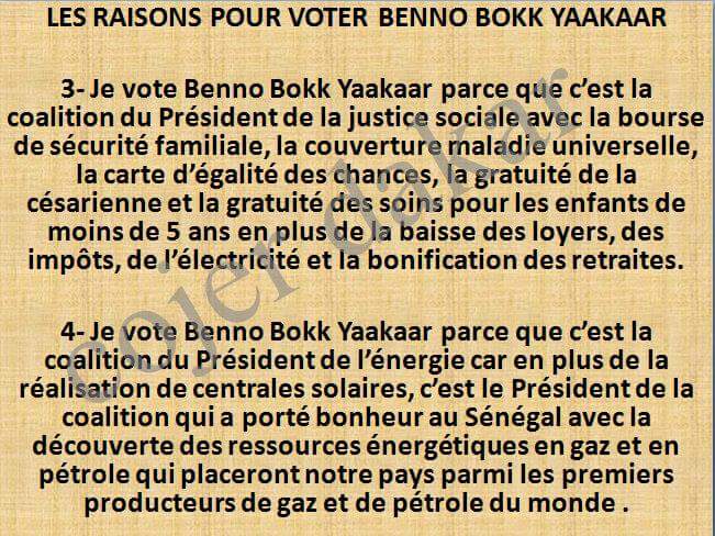 CojerDakar's tweet photo. #Senegal #avecmacky #jevotebby 
les raisons de voter Benno Bokk Yaakaar
2/6 https://t.co/rWZawn4DRa
