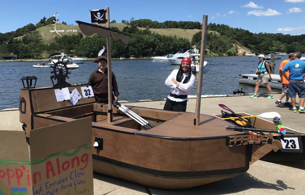 GrandHavenSup's tweet photo. @OAISD Supt @hainesp lookinβ good at Coast Guard Festival Cardboard Boat Races! #CoastGuardCityUSA #CoastGuardFest https://t.co/2NyFvgsuxh