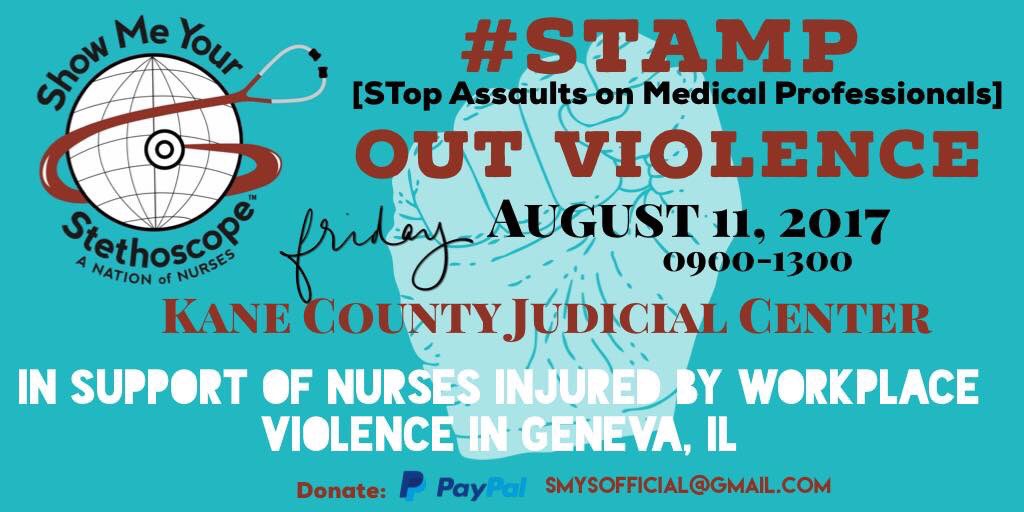 SMYSOfficial's tweet photo. @NurseJanIAm RT! Support healthcare providers hurt by workplace violence! Will you be there? #STAMP #ILNurses #SilentNoMore #smysofficial https://t.co/arscOhcbuP