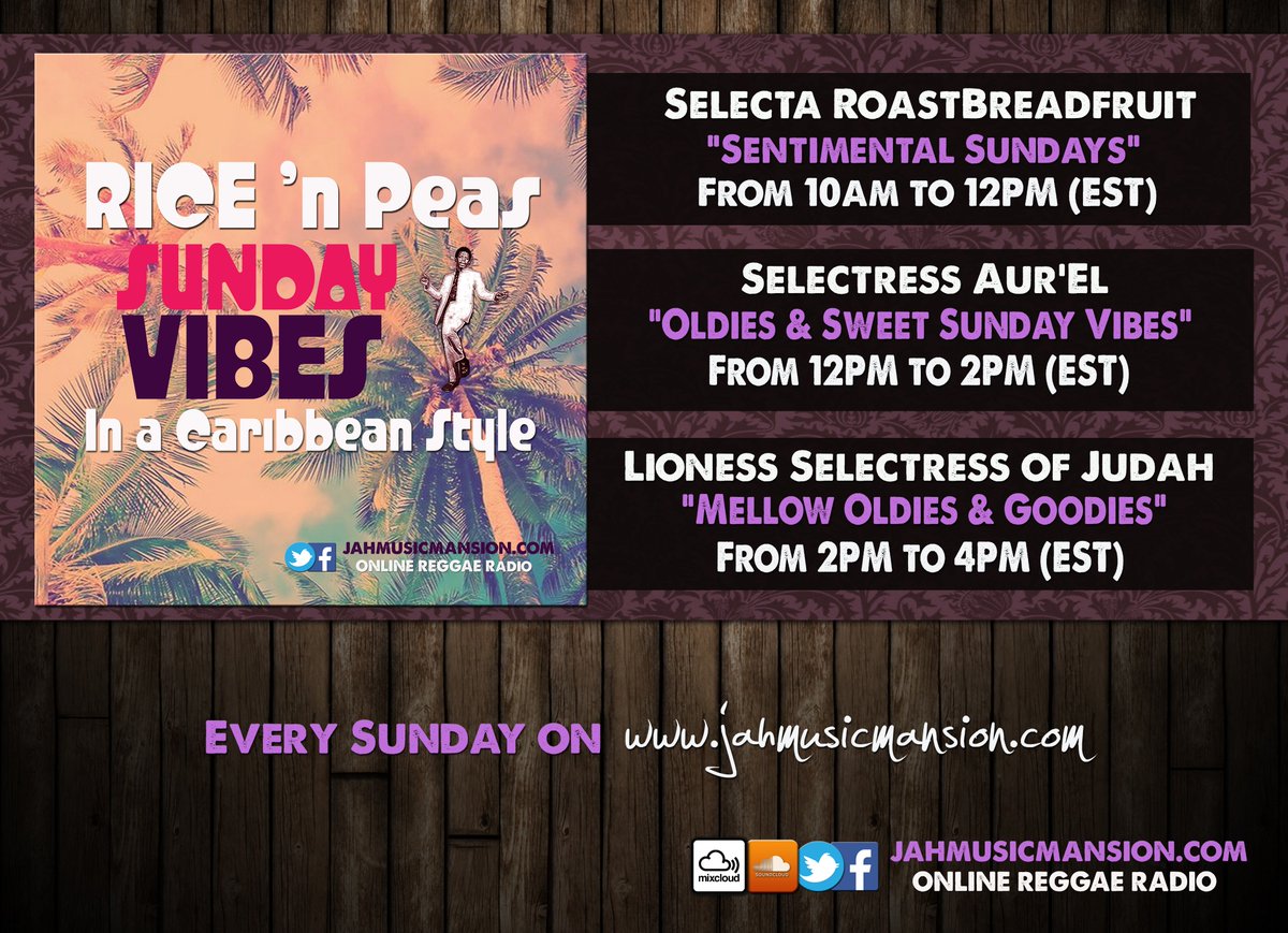 JahMusicMansion's tweet photo. Tomorrow Tomorrow 10am-4pm EST!
EasyLikeSundayMorning
https://t.co/P7GJI7lIDY
#WhereRealReggaeReside
#Worldwide #OuterNational ๐ https://t.co/1m23w7yKsw