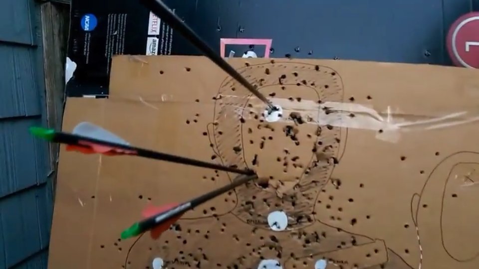 therealsalawag's tweet photo. #livestunts fans, check out my bud, stunt pro #andrewjneis do #archery #trickshots off a trampoline! https://t.co/q1kHS1vqDf https://t.co/IidTBMmdzi