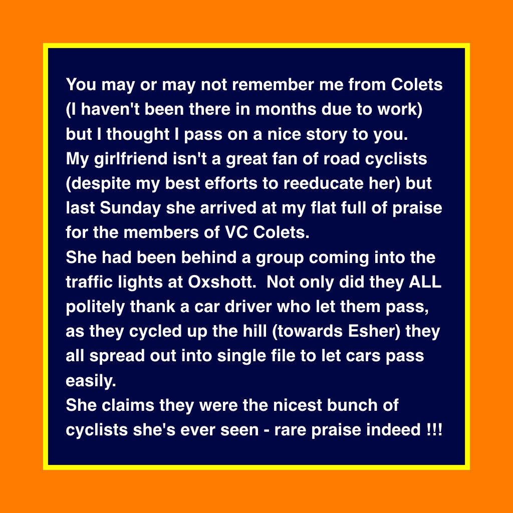vccolets's tweet photo. #vccolets #cycling #cyclingclub #colets #coletshealthclub #knightjames #sportful #thamesditton #surrey #sharetheroad #mutualrespect https://t.co/UnTXANCj20