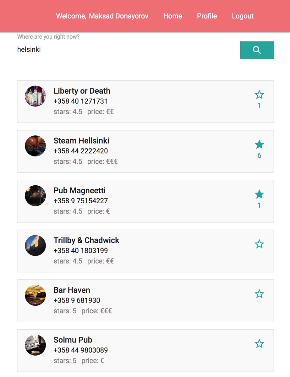 donayorov's tweet photo. Day 105: #100DaysOfCode
6 hours of Saturday coding and I'm almost there. Worked on @Yelp API and listing bars near by. 
👨‍💻 @freeCodeCamp https://t.co/0ZRbJG2skN