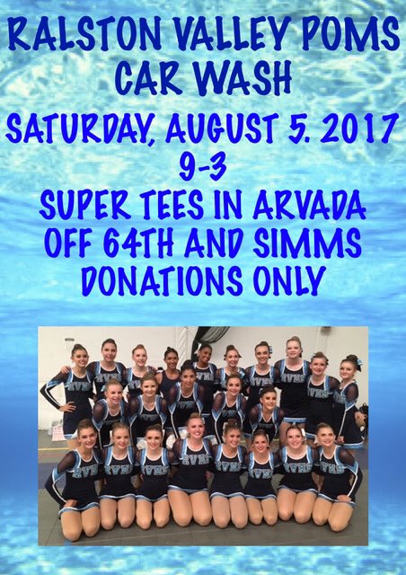 CAR WASH😍 Come support your Valley Pom's August 5th!💙