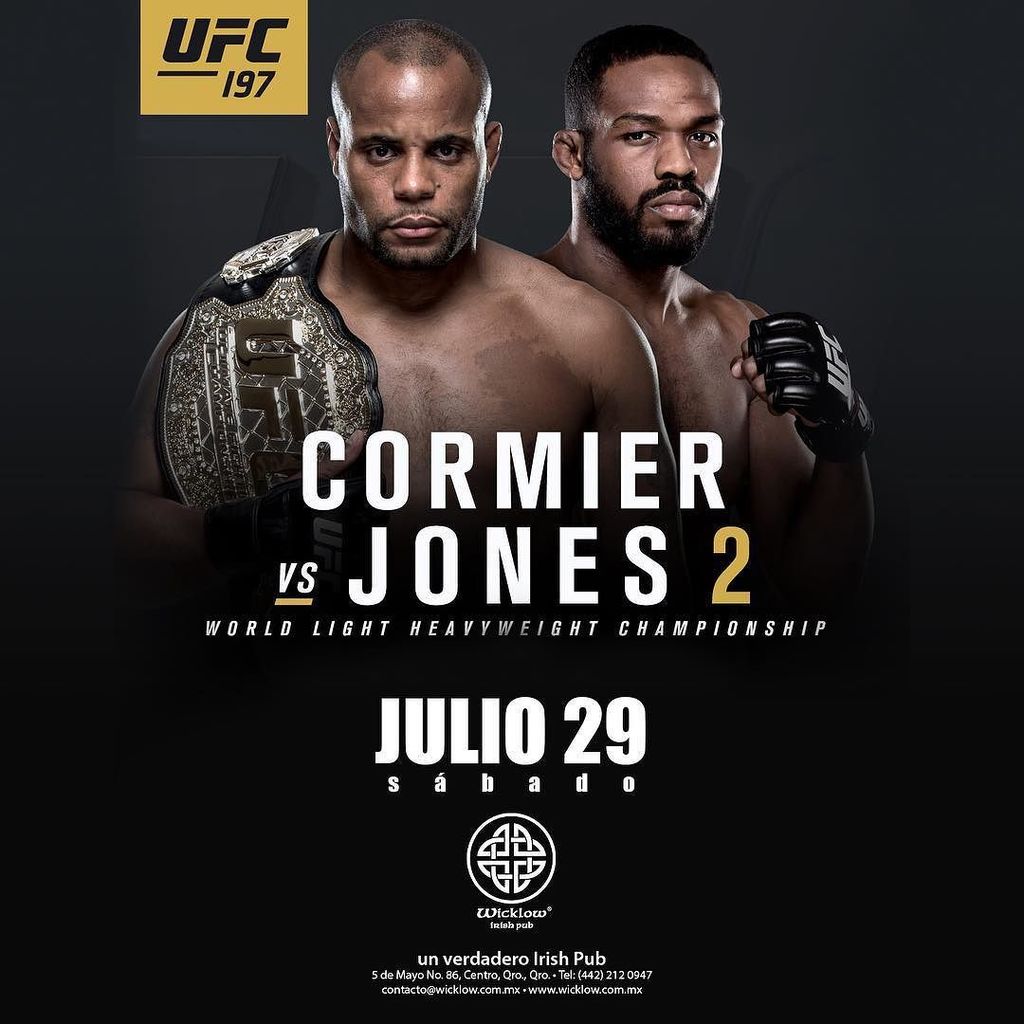 WicklowIrishPub's tweet photo. Los sábados son sábados de UFC en @wicklowirishpub JULIO 29
CORNIER vs JONES II
🏆 🍹#ufc #ufcnights #pub #drink #drinks #slurp #fight #fight… https://t.co/AIuBtoj7fW