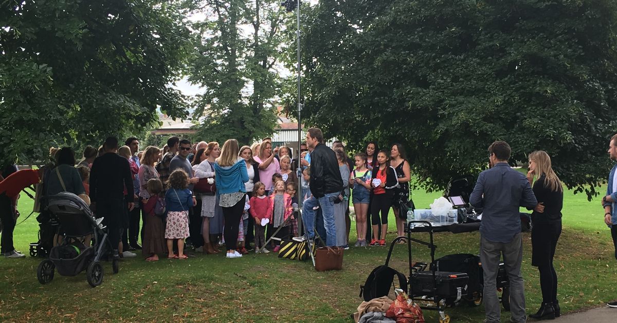 ILoveGlosUK's tweet photo. What was The Voice star Vince Freeman up to in a Cheltenham park today? He was surrounded by people holding pape... https://t.co/ev0wTg4Jhs https://t.co/xVm2pZANBA