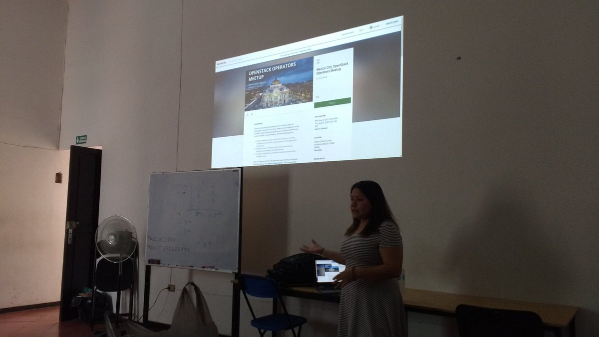 SL_Puebla's tweet photo. Gloria Palma de @OpenStackMexico nos invitan al Meetup de operadores de @OpenStack! https://t.co/CBseGTusTT