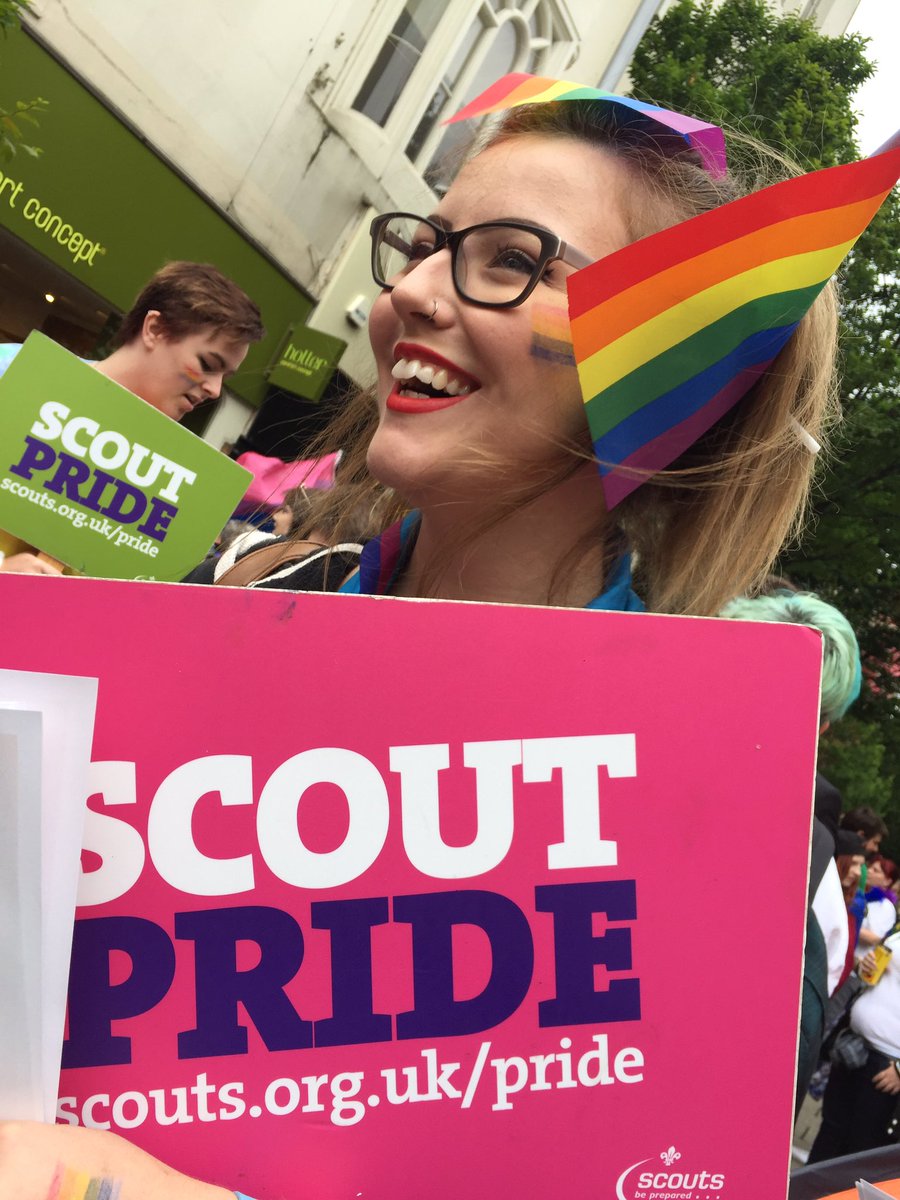 We had the best time ever at #NottsPride today! Surrounded by so many amazing people - thanks for having us :) #Scouting4All #LoveIsLove