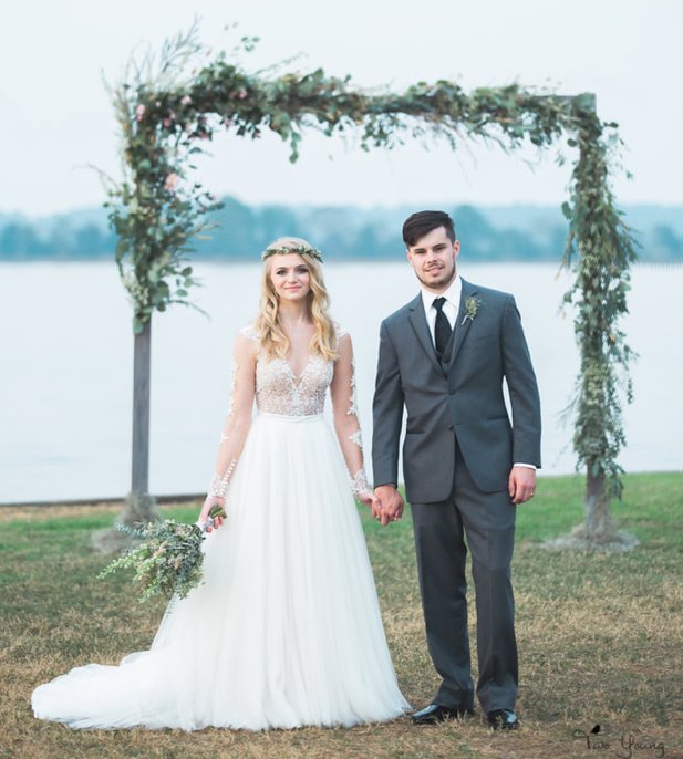 Taking a break from the heat to look though photos of our bride Aggie's wintry wedding day! #charlestonbride  gownboutiqueofcharleston.com/brides-aggies-….