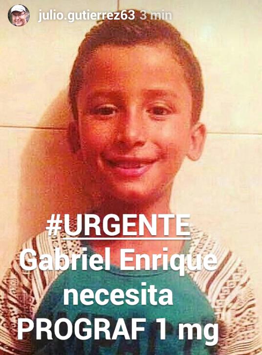 JAGUTIERREZP's tweet photo. Gabriel Enrique zuliano 8 años. Hace 6 lo trasplantaron de hígado. 3 meses sin recibir Prograf.  Salud de su injerto y su vida en peligro. https://t.co/JAB3s8B4S1