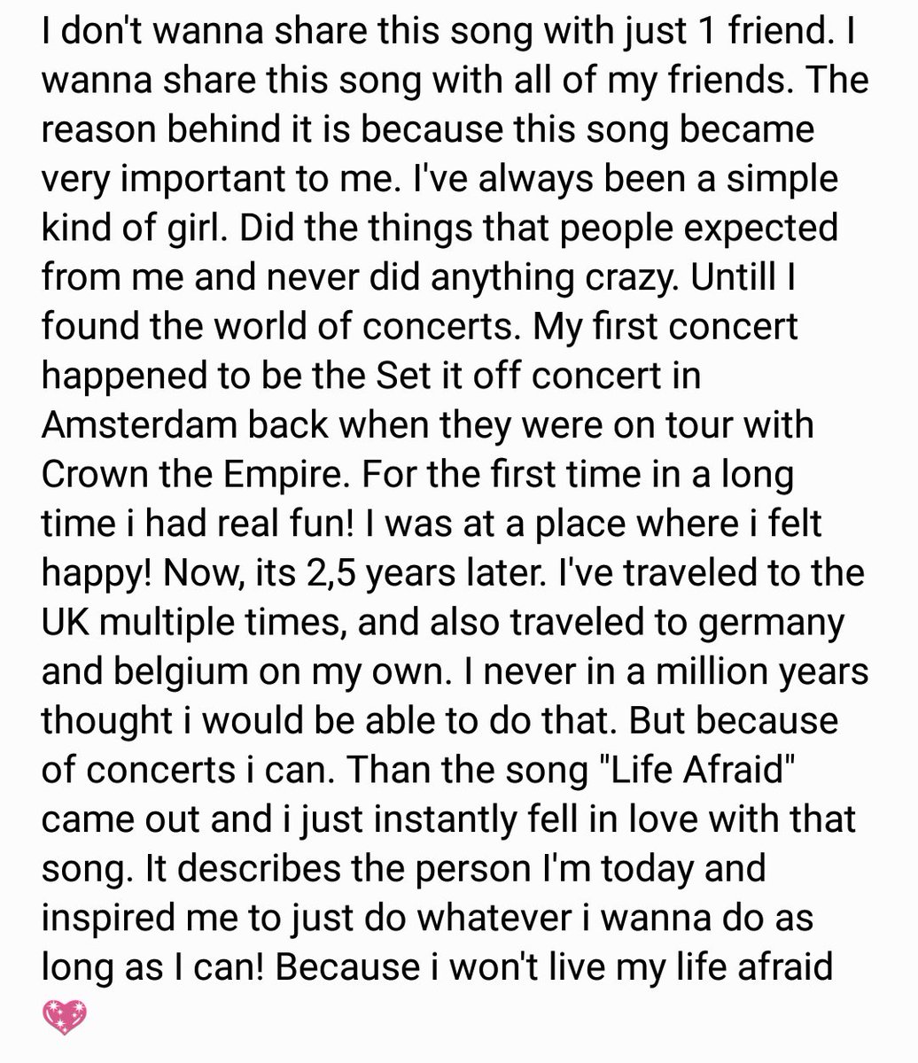 HorribleKid_x's tweet photo. Go listen to #LifeAfraid by @SetItOff and let it inspire you just as much as it did me! ๐ #SIOsaturday https://t.co/QLjjeWGEXv