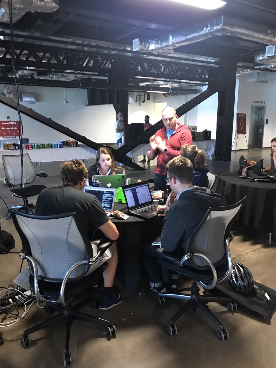 djfurman4tech's tweet photo. #rvatechjam is hard at work hacking! https://t.co/W5UdUpHgM9