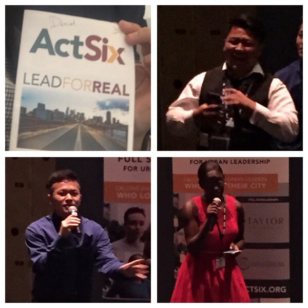 sgriesse's tweet photo. @Augsburg #ActSix #LeadForReal Auggies at the Act Six Convention Leading For Real! Auggies Bobby, Cooper, and Jada! https://t.co/7D6bkRzVWK