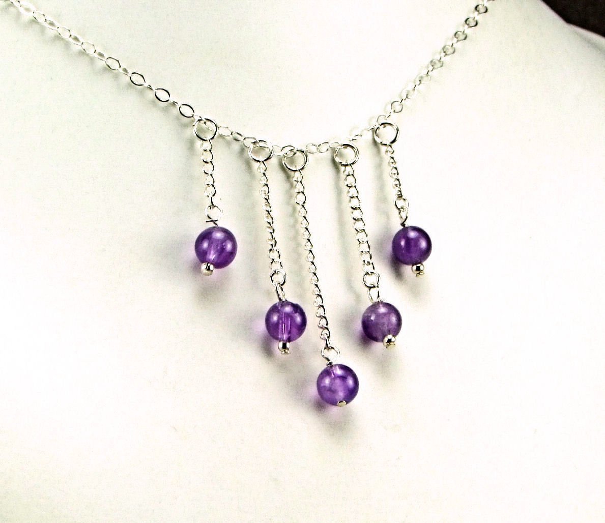 Amethyst Sterling Silver Necklace etsy.me/2tNBHg0 #amethystnecklace #amethystsilver <a href="/thesilverbear/">Augie</a>