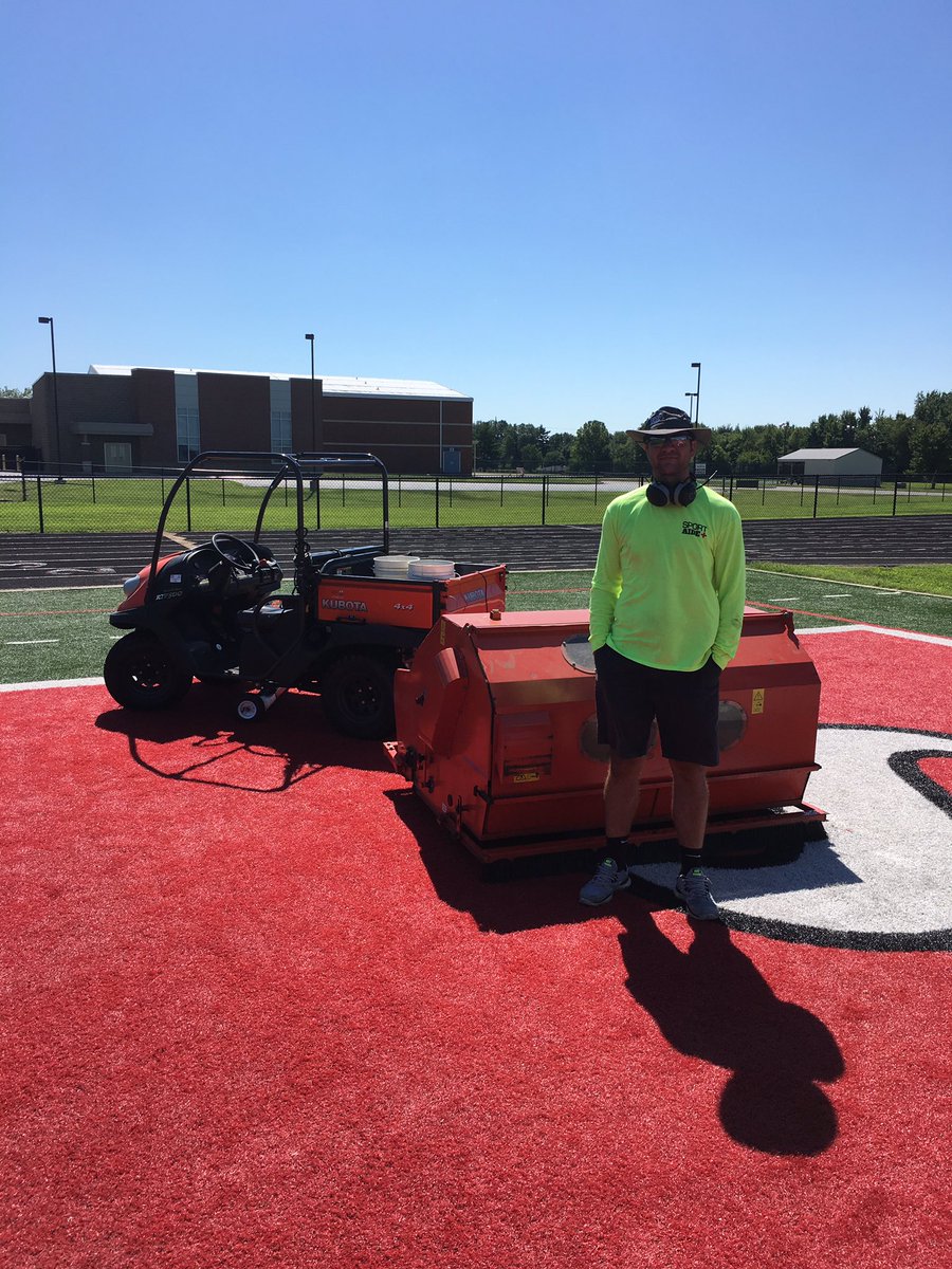 SRidgeAthletics's tweet photo. Sport Aide company here today to clean, groom, disinfect, and g- max the turf at Raider Field !
#ArmorUp
#time4football https://t.co/Air1xykiYc