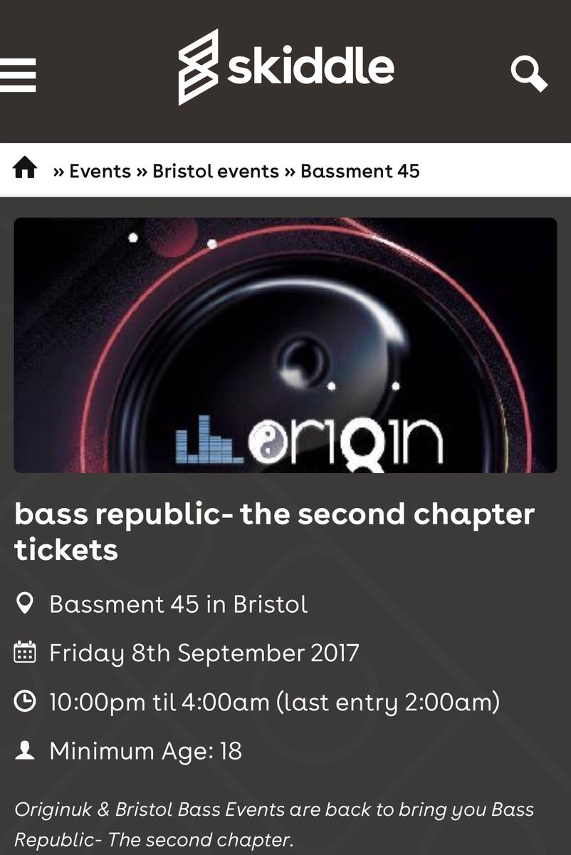 Originukradio's tweet photo. Get your early bird tickets for bass Republic @Basement45 now from #skiddle https://t.co/2B192OwkRn #dnb #drumandbass #originuk #events https://t.co/ciFjgT5sWL