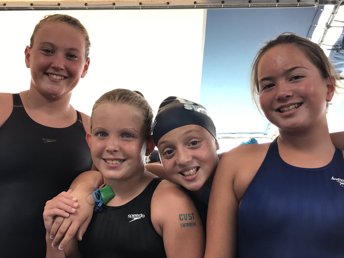 CVSTSwimming's tweet photo. #FLA317 - #CVST's 11-12 Girls Med Rel (Ava, Lea, Katie, Lila) take the Bronze Medal! #SwimChicks #FunnestTeam #SwimUnited https://t.co/essph83XXl