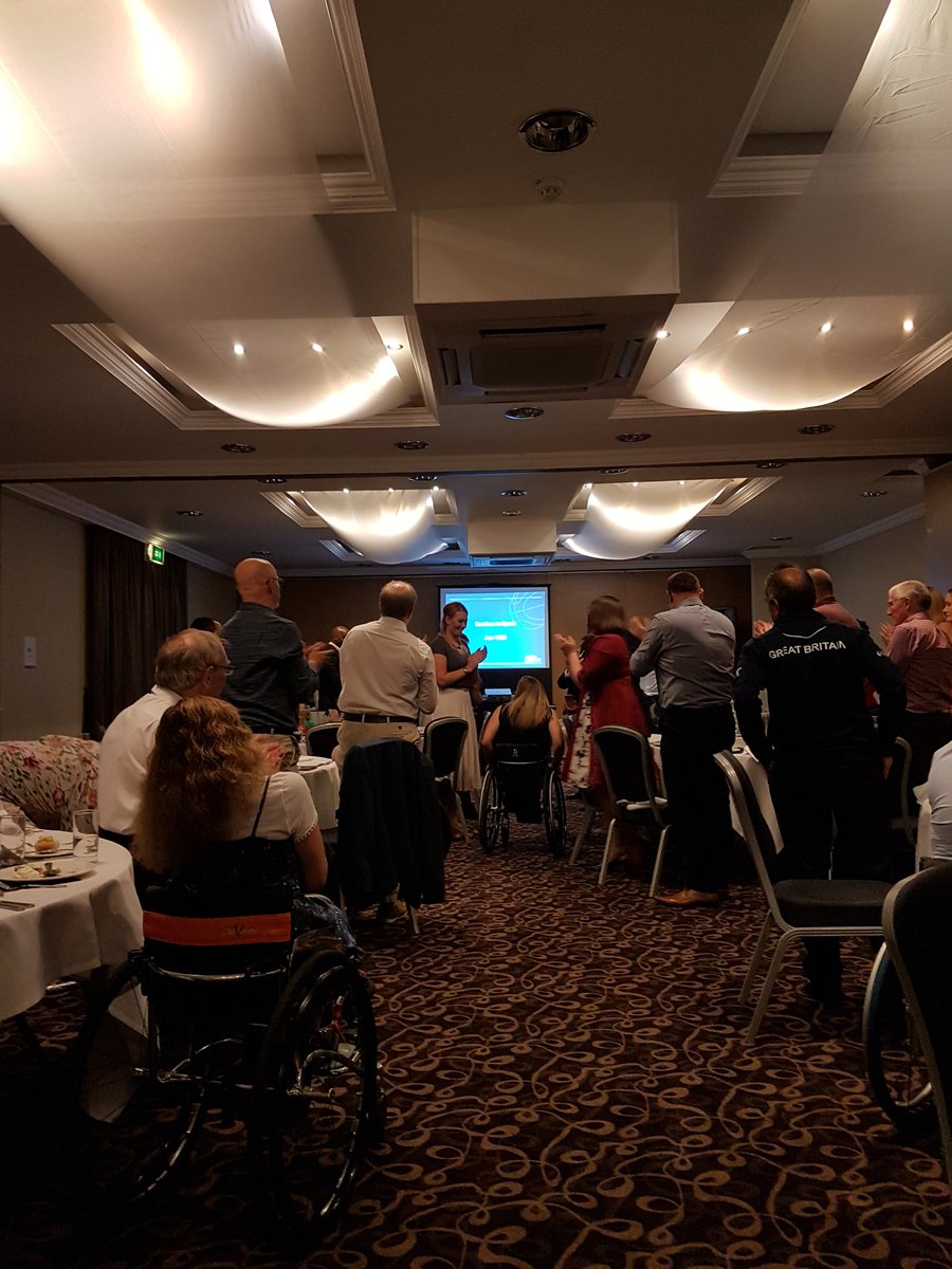 TitansWBC's tweet photo. A standing ovation for @ann_wild winning #RLT2017 Services To Wheelchair Basketball Award @BritWheelBBall https://t.co/jYlRBAyHEK