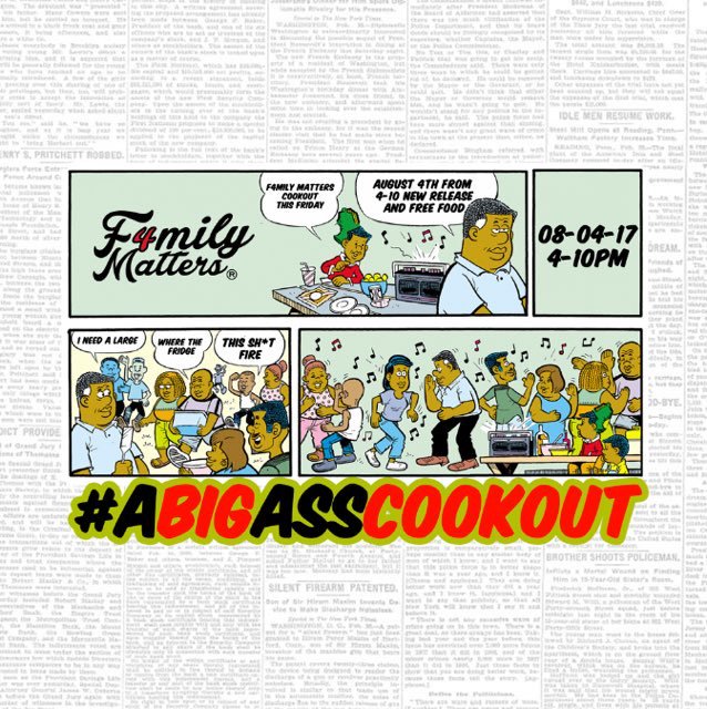 CvisumOfficial's tweet photo. Looks like @F4milyMatters has #ABigAssCookout around the corner 👀🍔🍗
8/4 4-10pm https://t.co/obolBZqHEx