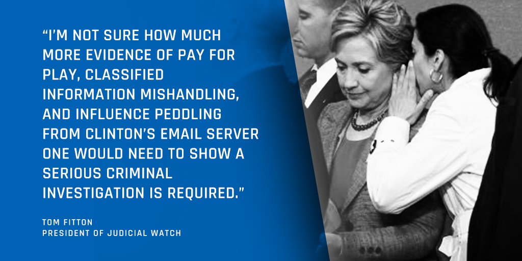 JudicialWatch's tweet photo. JW found new #HumaAbedin emails showing special favors given to #ClintonFoundation by StateDept.💸⚖️🔎 Read JW report: https://t.co/olaLchCTAz https://t.co/zn6IEy7YpN