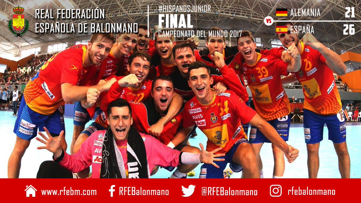 🏆 #HispanosJunior | Cpto. del Mundo Argelia
⏱ 60' Final
📊 Alemania🇩🇪 21:26 España🇪🇸
🎙️ ¡Siiii! ¡España es finalista! ¡ENORMEEESSS! 🙌🙌🙌🔝🔝🔝
