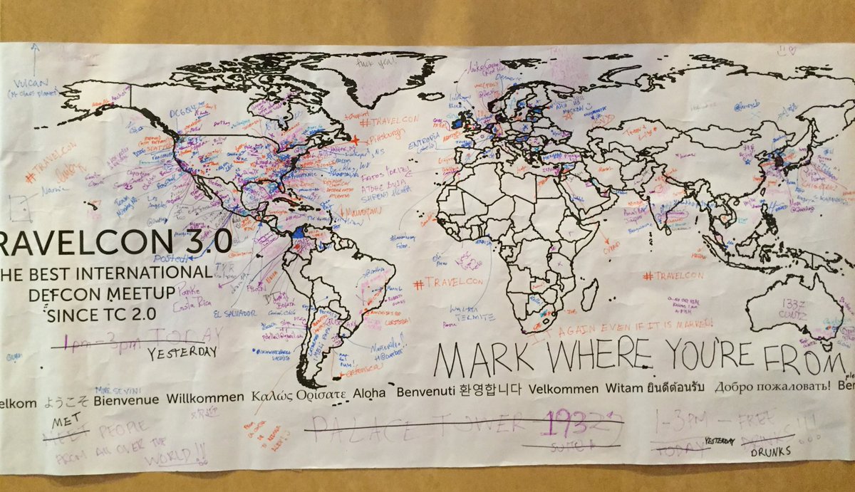 MariyaSnow's tweet photo. #defcon2017 🗺brings everyone together from all around the globe 🌎 https://t.co/reX7lBiDHg