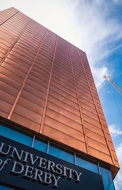 HCFECreative's tweet photo. Passed One Friar Sq. yesterday, beautiful copper cladding @DerbyUni ... very jealous! #architecture #design #copper https://t.co/qcS32nf2eL