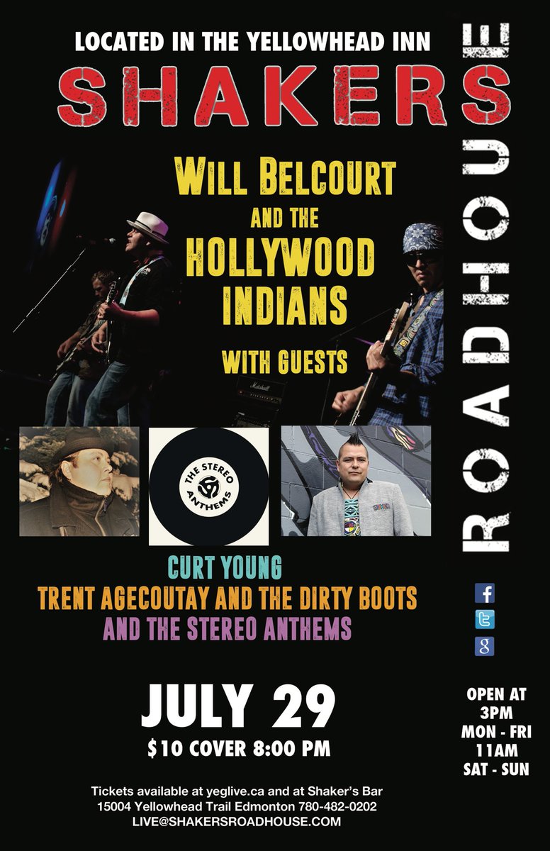 ShakersRoadH's tweet photo. Tonight at #ShakersRoadhouse #WillBelcourt&amp;TheHollywoodIndians https://t.co/JiRijnD1ek