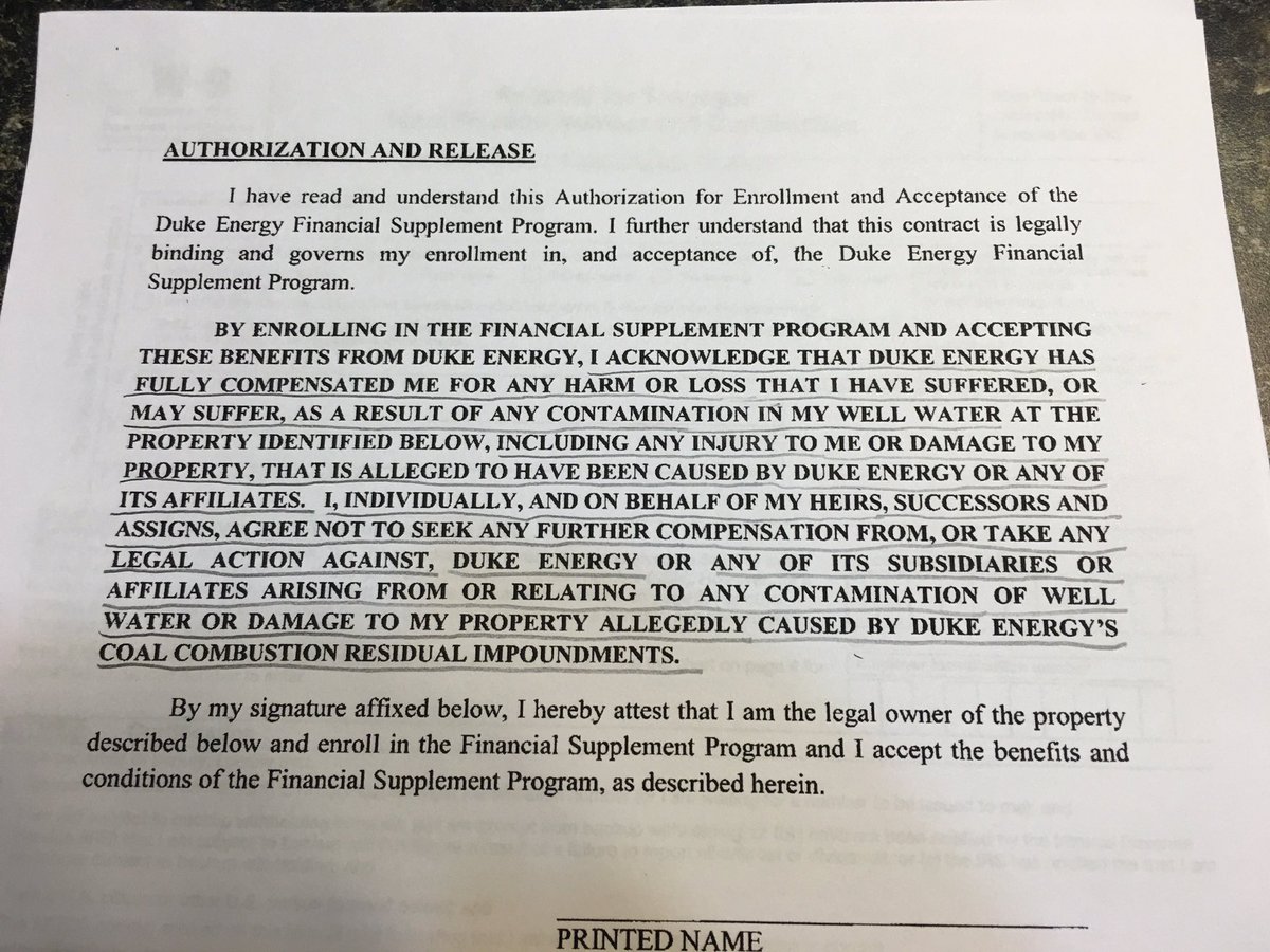 amyrbrown12_amy's tweet photo. #coalash Their waiver says it all.This is what you come up w/ when you think that those affected are poor little stupid people #WeKnow2much https://t.co/D2u1YSIVzN