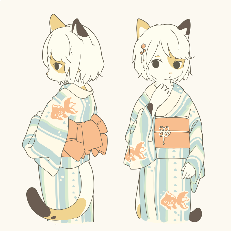 ヤギの人 Yagi على تويتر 浴衣の三毛猫