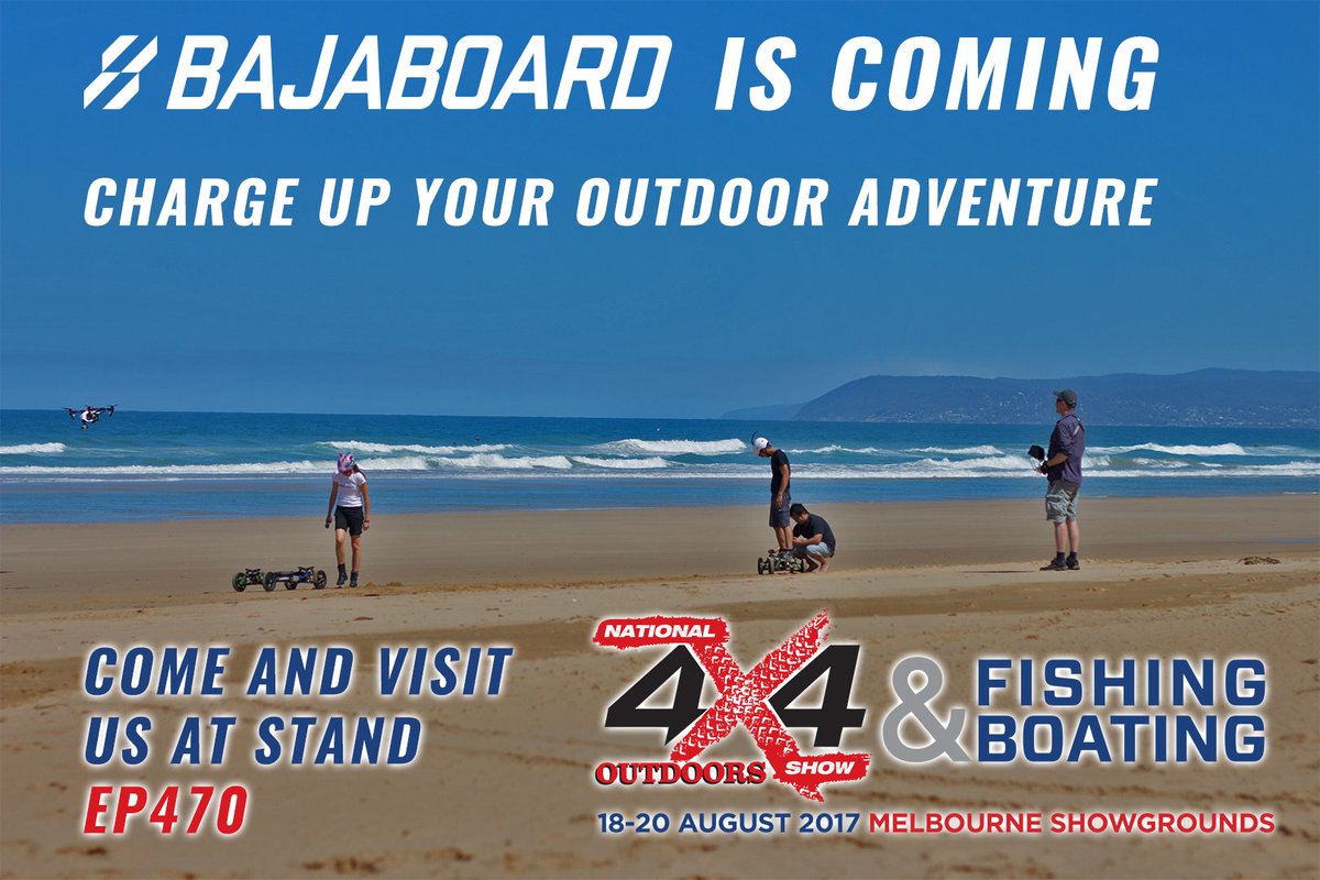 BajaBoard's tweet photo. .@4x4outdoorshow here we come! Sweet deals, freebies &amp; prizes for all #4x4Mel17 #4x4 #ATV #ElectricVehicle #offroad #adventure #allterrain https://t.co/LpLWWy0ywy