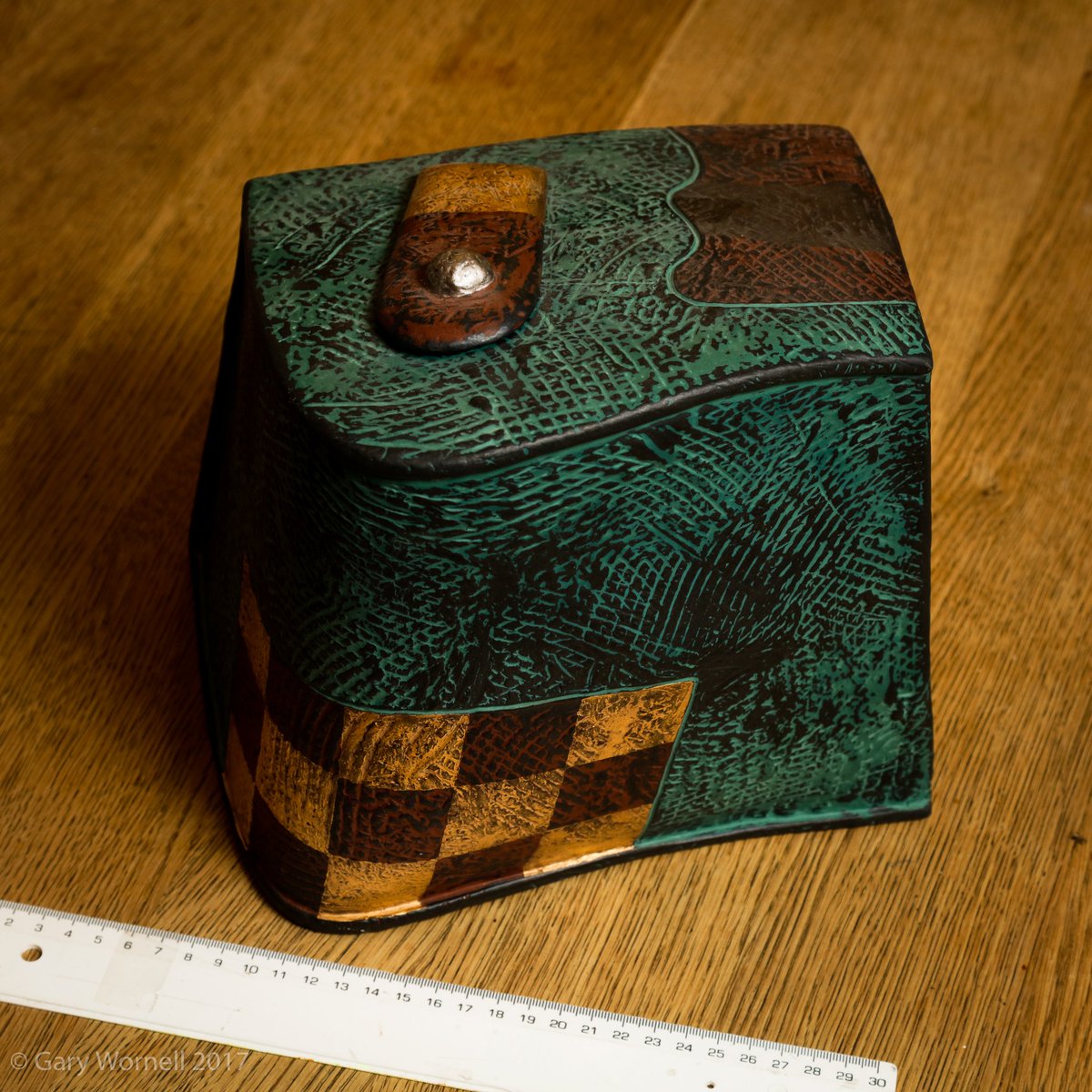 GaryWornell's tweet photo. One of the unique Terra Sigillata lidded containers from my private collection on sale at this event. Join me next weekend at the studio! https://t.co/e5SdocD3sT
