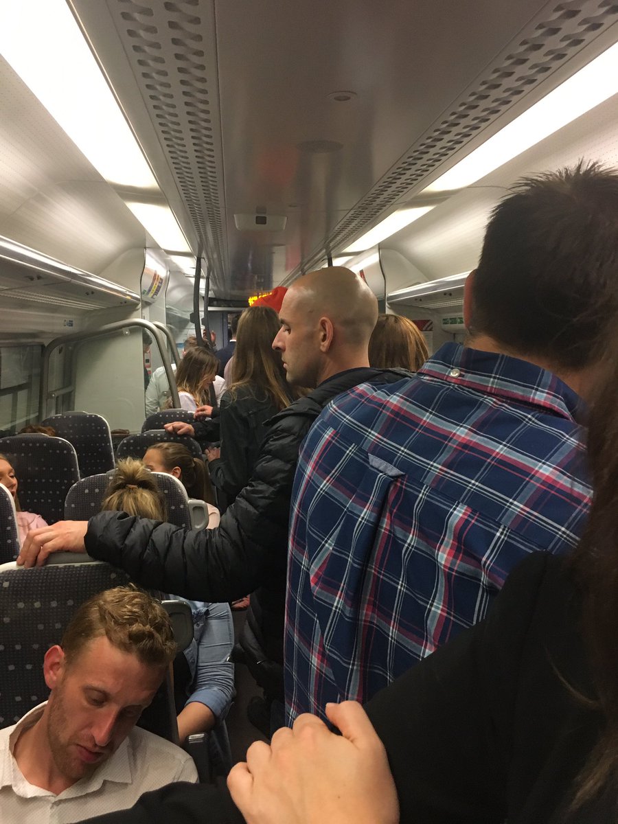 mcenroe_james's tweet photo. @greateranglia this is your typical 00:10 from Tottenham Hale to Cambridge. Always overpacked! We need more frequent late trains! https://t.co/n5YM6i4kGc