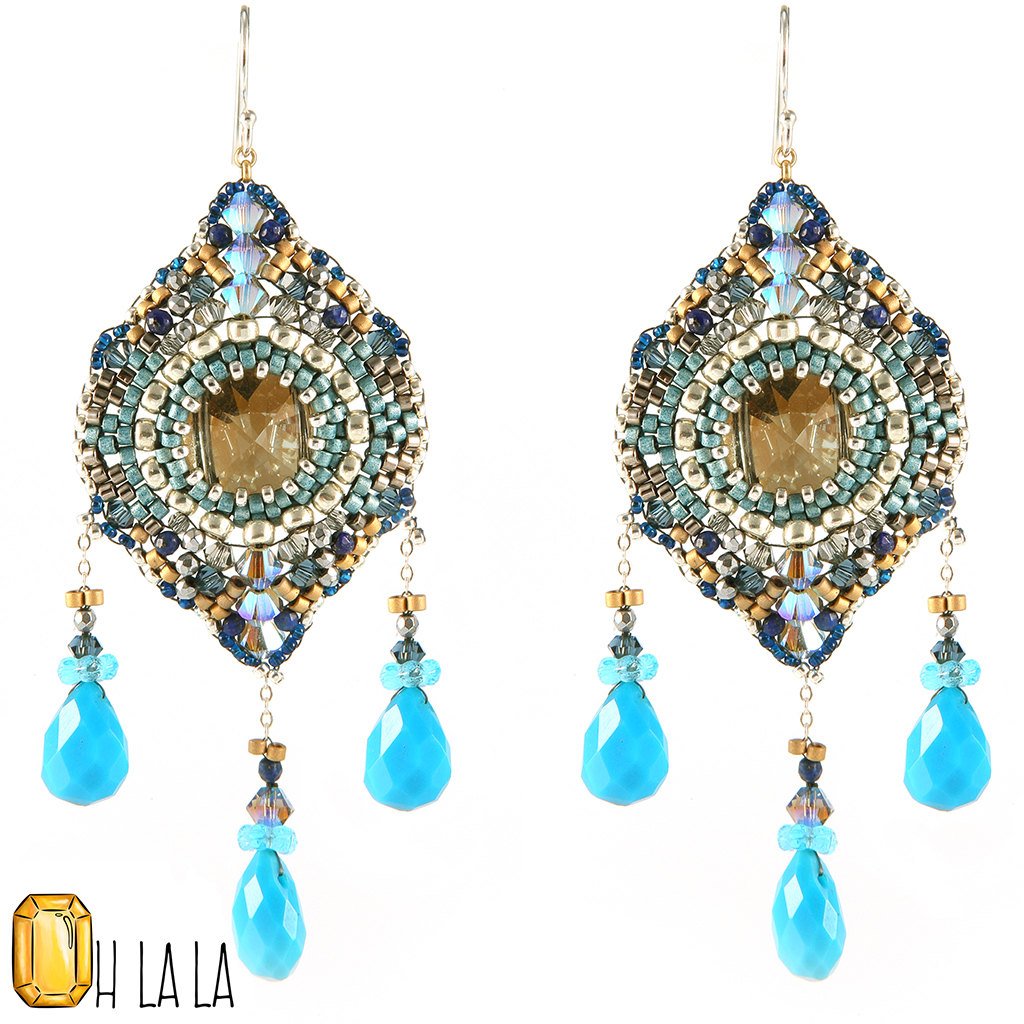 OhLaLaJewelry's tweet photo. Swarovski Turquoise Earrings with Sterling Silver, Beaded by Esther Marker https://t.co/X6nFT0Iovz #beaddesigns #earring #etsy https://t.co/vkguOC72xL