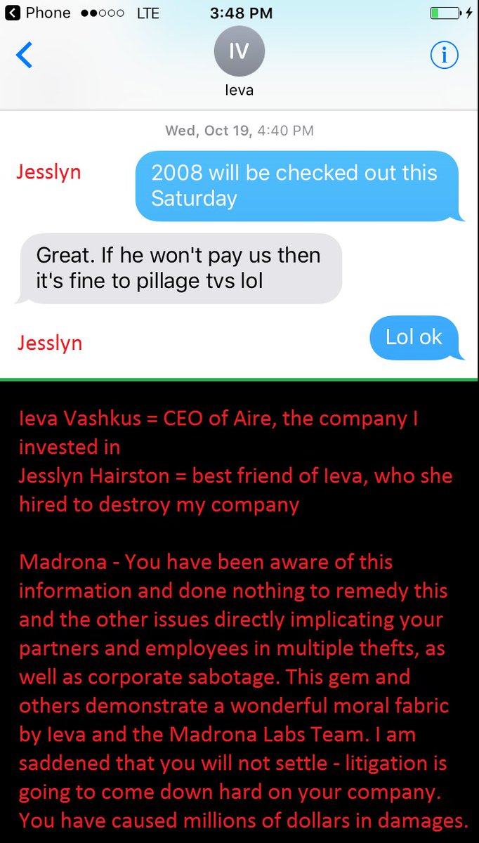 Alecbowers's tweet photo. #MadronaVL #MadronaVentures - very cool conduct here. What exactly were you thinking when you refused to settle, after clear theft? https://t.co/vsedd5NOq8