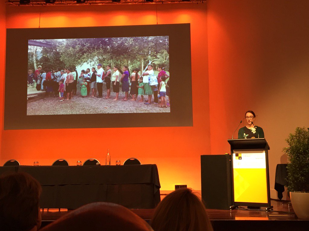 RNZCGP's tweet photo. Inspiring speech from Ingrid Crawford on general practice, salsa, Panama, Guatemala, poetry and patients #gpconf17 https://t.co/l5Mfjc49r4