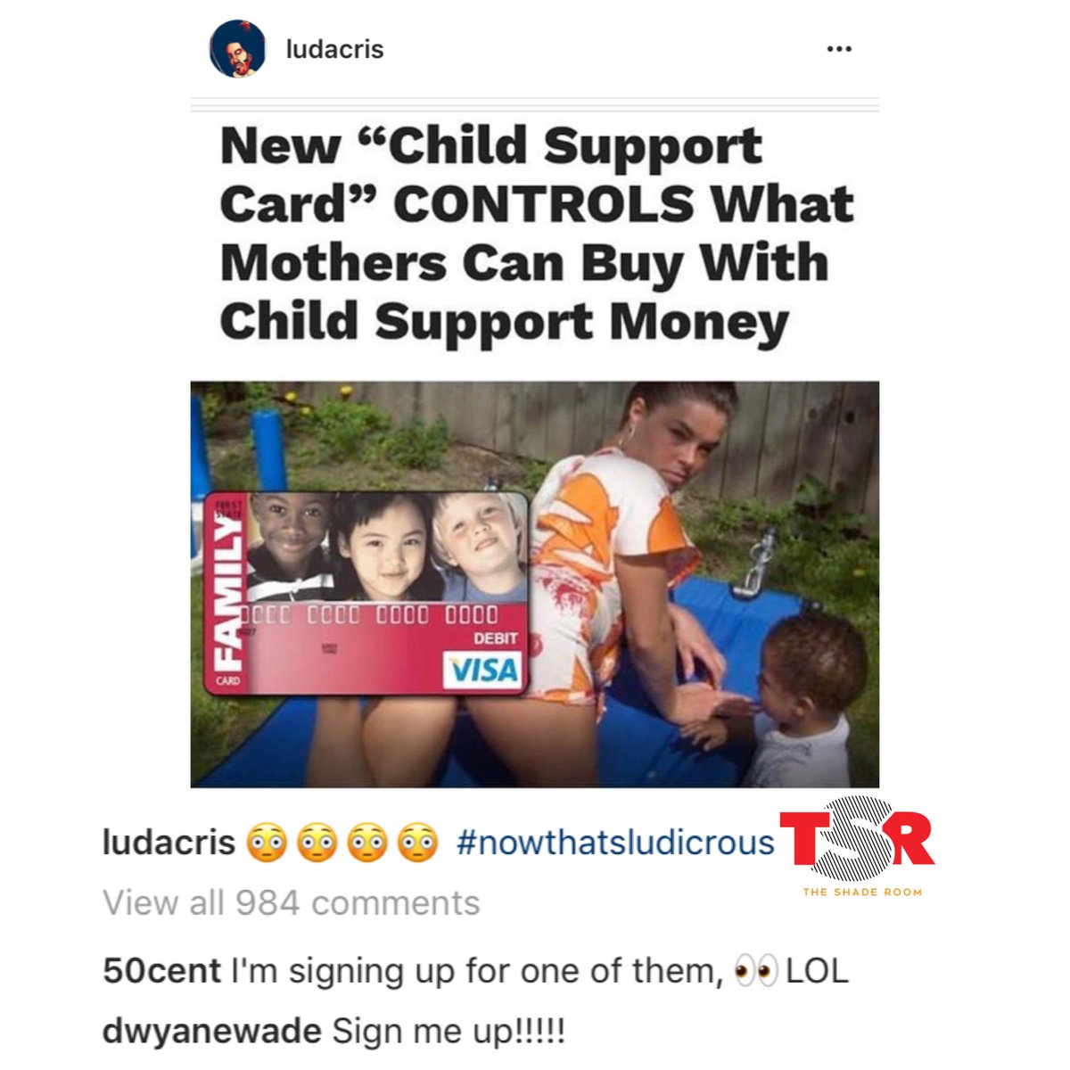 Ludacris Posts Child Support Card; 50 Cent And Dwyane Wade Comment ...