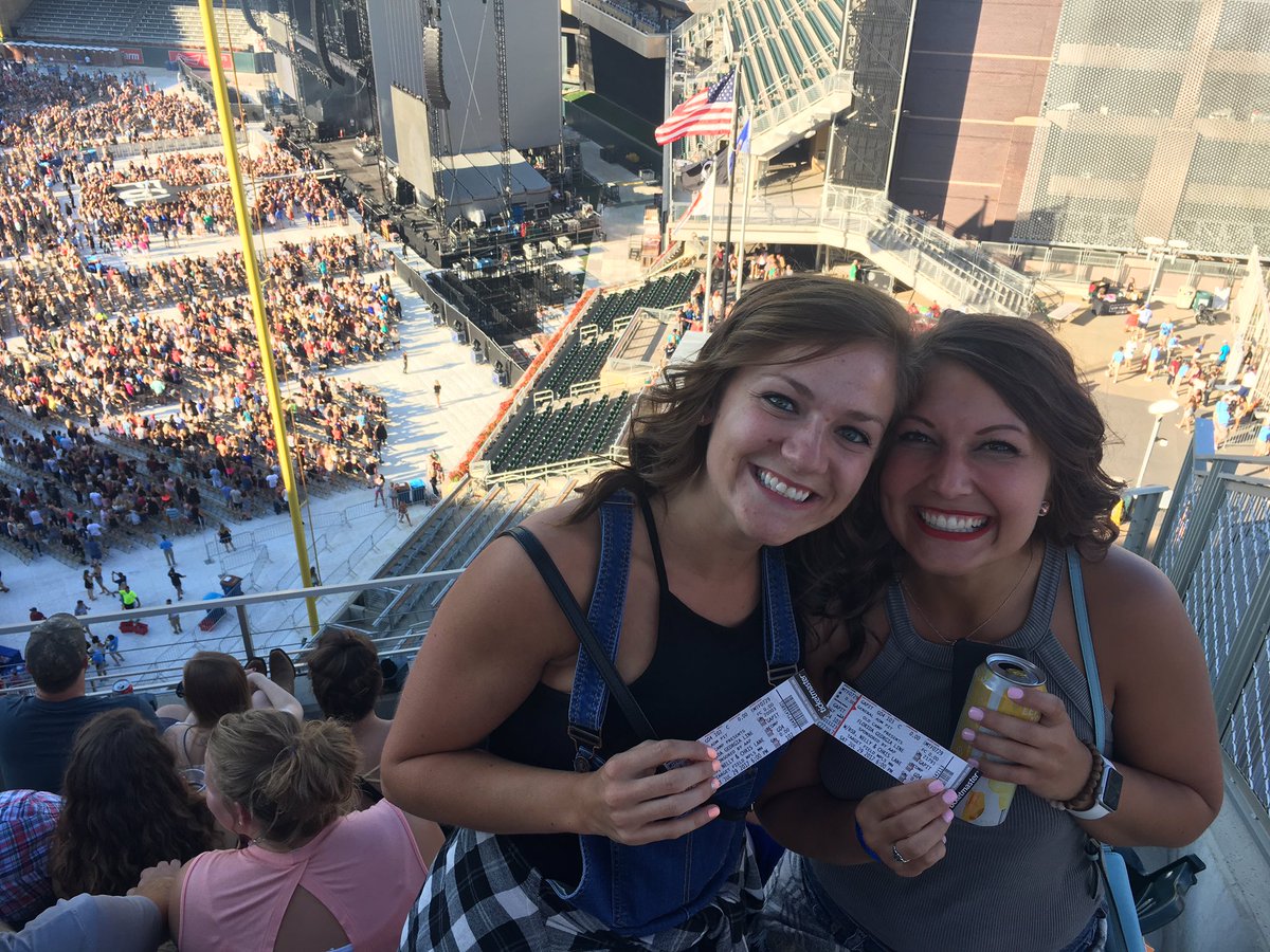 K102's tweet photo. From the worst seats in the house to the best! These girls are heading to the pit! #K102FGL https://t.co/7phae1z2rG