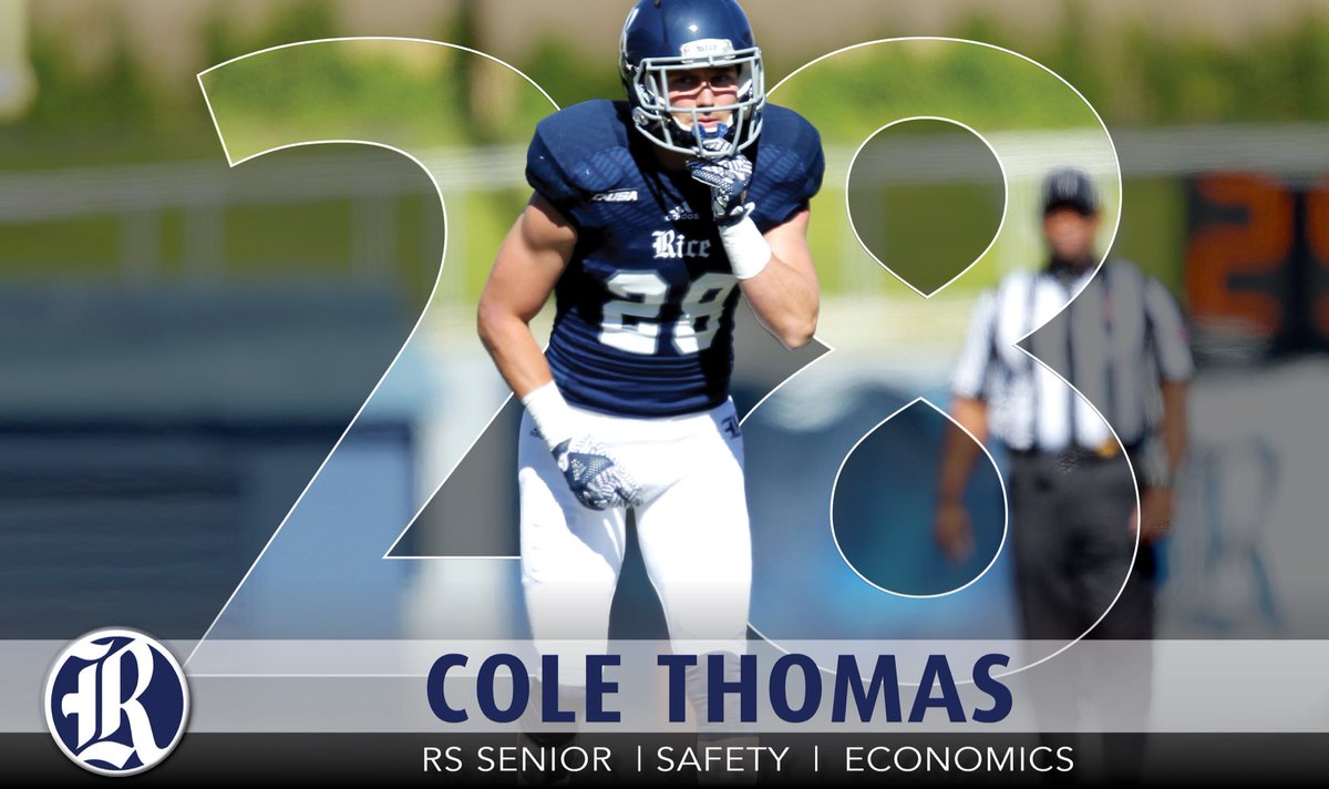 RiceOwlsFB's tweet photo. Senior Safety Cole Thomas knows how many days until kickoff in Australia. #KatyTX #TotalPackage https://t.co/vPMXNTDiwS