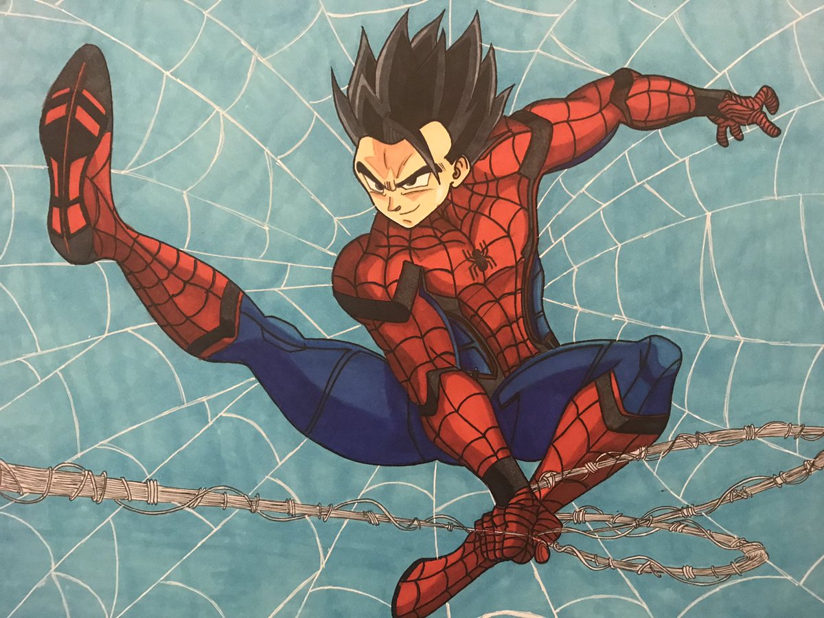 soliscreations's tweet photo. Spider Gohan #SpiderManHomecoming #gohan #marvel #funimation #spiderman #saiyan #goku #comiccon #fanart #manga #comic #bandai https://t.co/ncj5ZMxBF4
