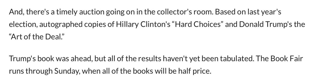 LostDiva's tweet photo. smh Hillary losing to Trump at a book fair #DNCFraudLawsuit #AwanBrothers #DNCLeaks #FireCongressIn2018 #DraftBernie
https://t.co/YVQuRDIXco https://t.co/bEqik5k18N