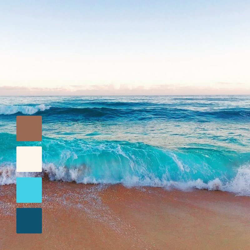 poppiepack's tweet photo. Color Palette: Mahalo Mixer Colors: Sandbar #9b6a56 Washout #fcf6ed In the drink #43d1e8 Dawn Patrol #0e5272 #colorcombinaton #hawaii https://t.co/zT1wQxK66y