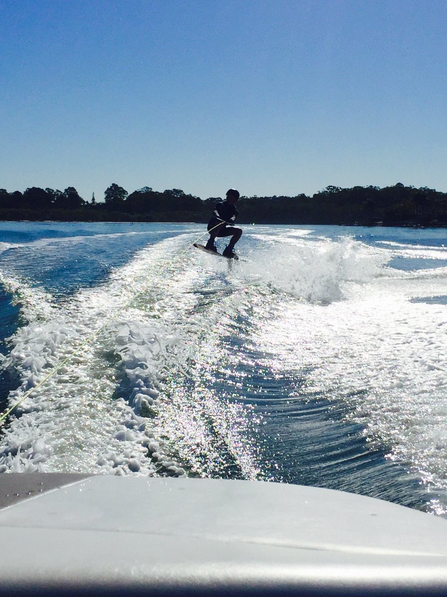 AntChemello's tweet photo. Fun morning towing this grom around. Another terrible GC Sunday. ☀️🏄 https://t.co/7yqFEfC9Mp